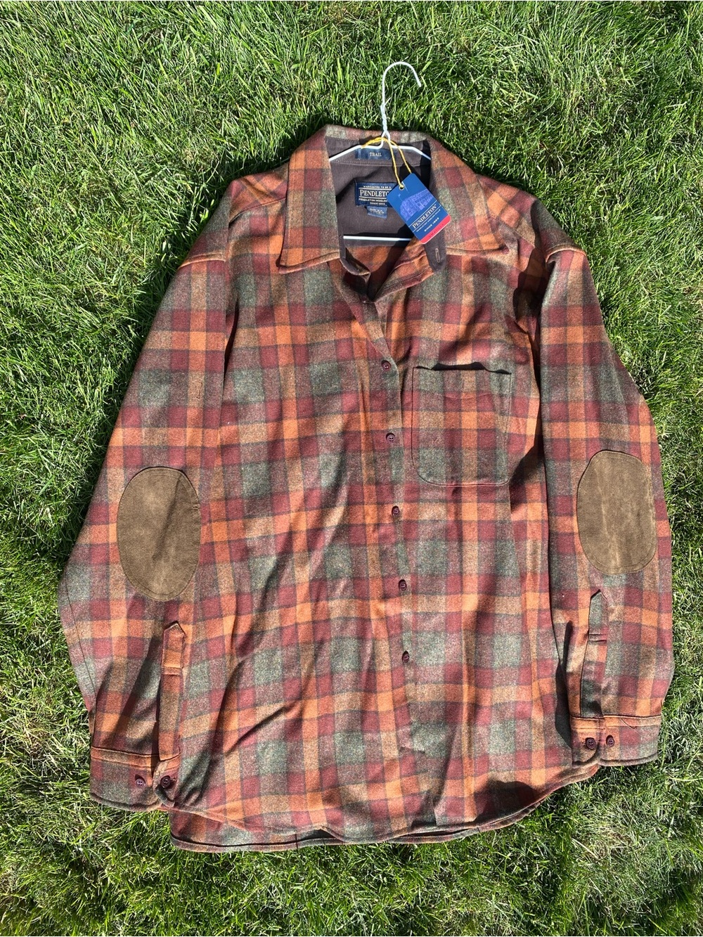 Pendleton Multicolor Plaid Wool Jacket with Brown Details